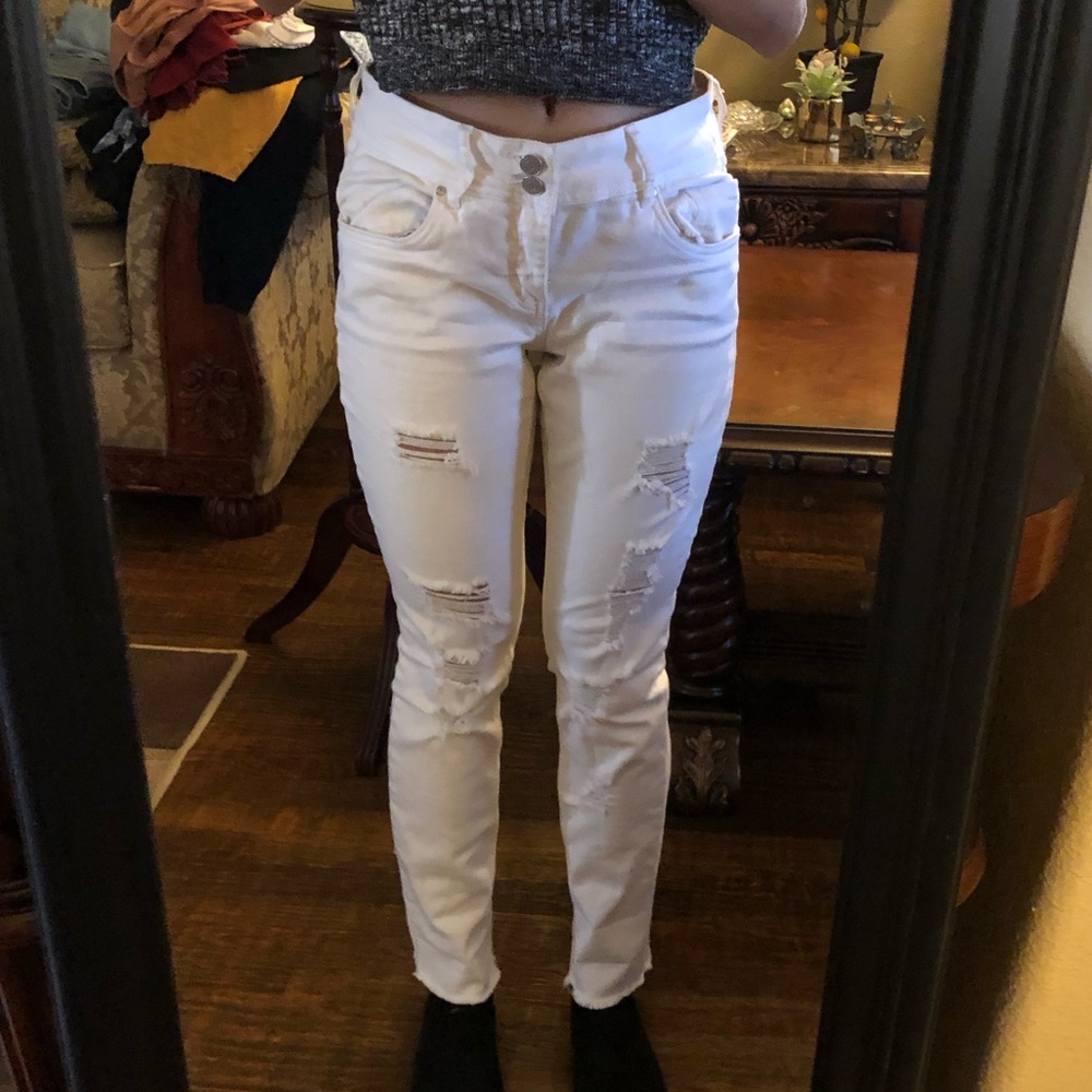 Ripped White Skinny Jeans